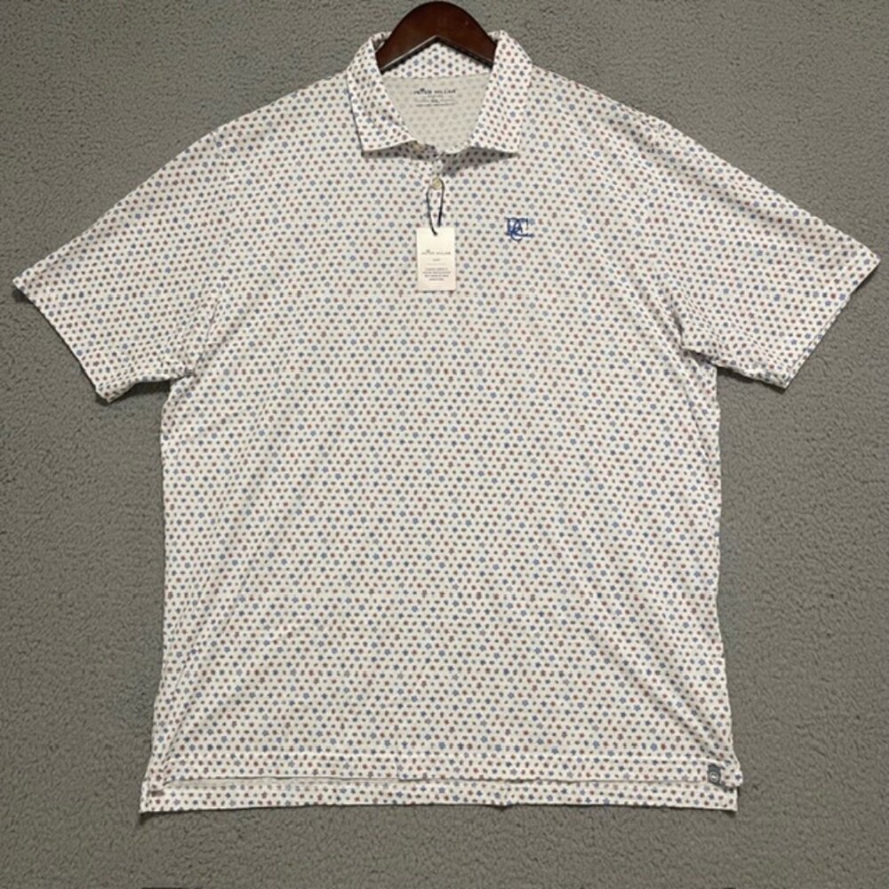 Peter Millar Seaside Polo Mens XXL NWT Flowers & Skulls AOP RCC 100% Pima Cotton